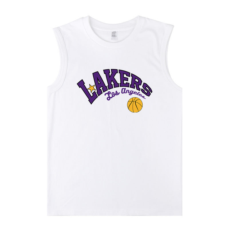 Lakers Men's Summer Streetwear Cotton Tank Top