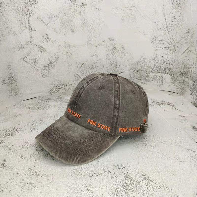 Vintage Distressed Washed Letter Embroidered Baseball Cap