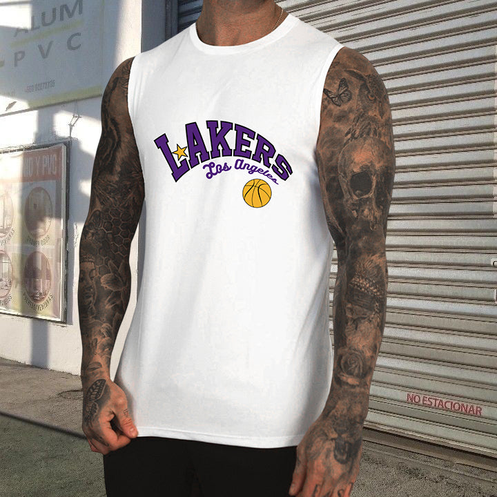 Lakers Men's Summer Streetwear Cotton Tank Top