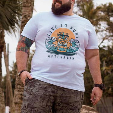 Tiki Surf Ocean Wave Men's Printed Tee