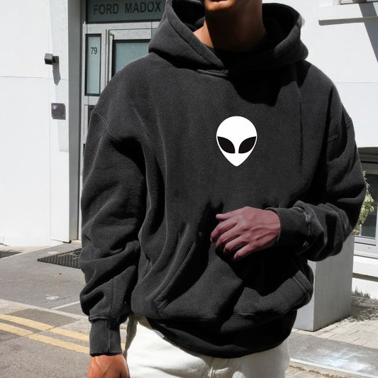 Aliens Print Men's Black Hoodie