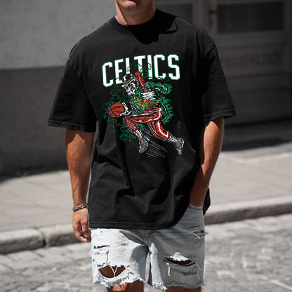Clearance-Men‘s Boston Celtics Casual Cotton T-Shirts-M