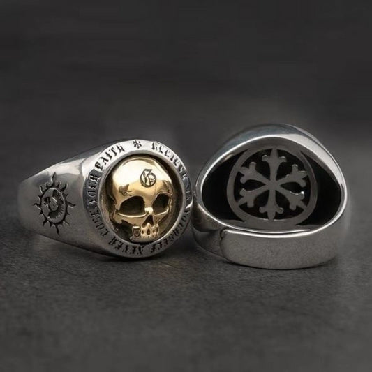 Men Retro Viking Skull Ring