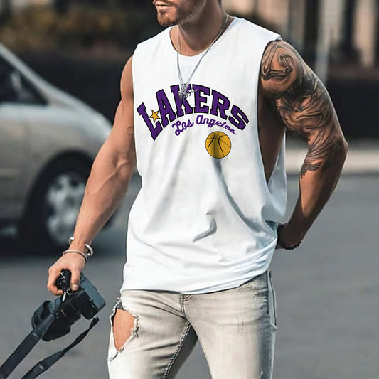 Lakers Men's Summer Streetwear Tank Top-B