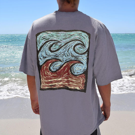 Men's Retro Waves Graphics Casual T-Shirts