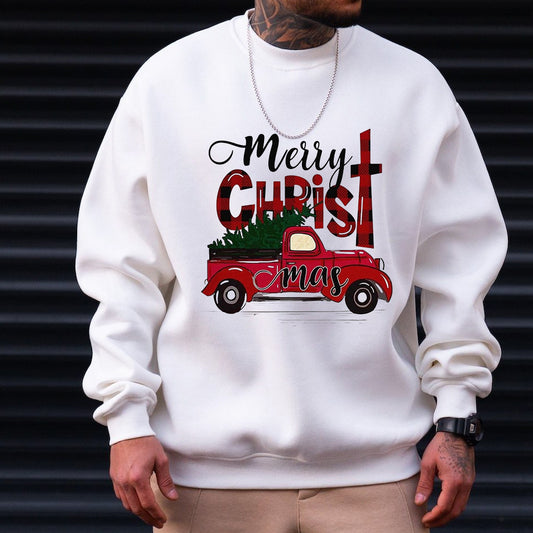 Christmas Car Print Men's Sweatshirt