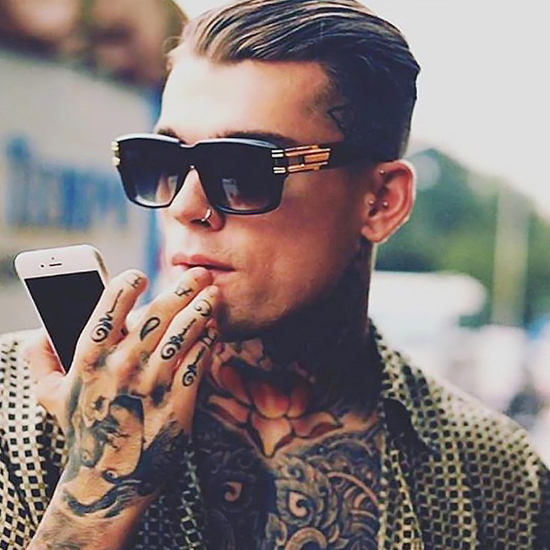 Retro Large Square Frame Men's Sunglasses