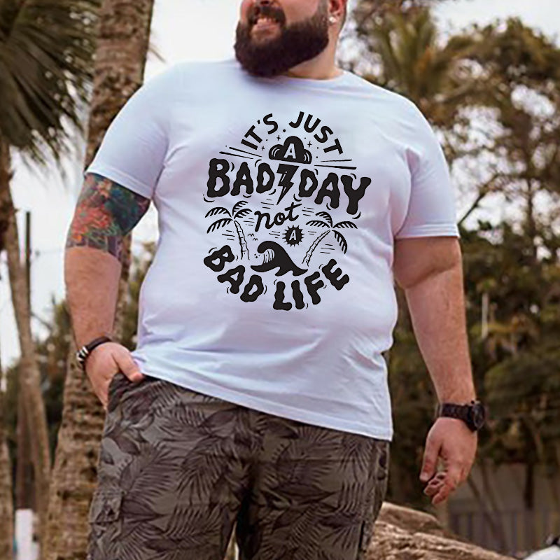Positive Quotes Letter Print Men's White T-shirt