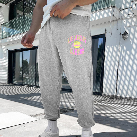 Lakers Men's Streetwear Sports Fleece Sweatpants