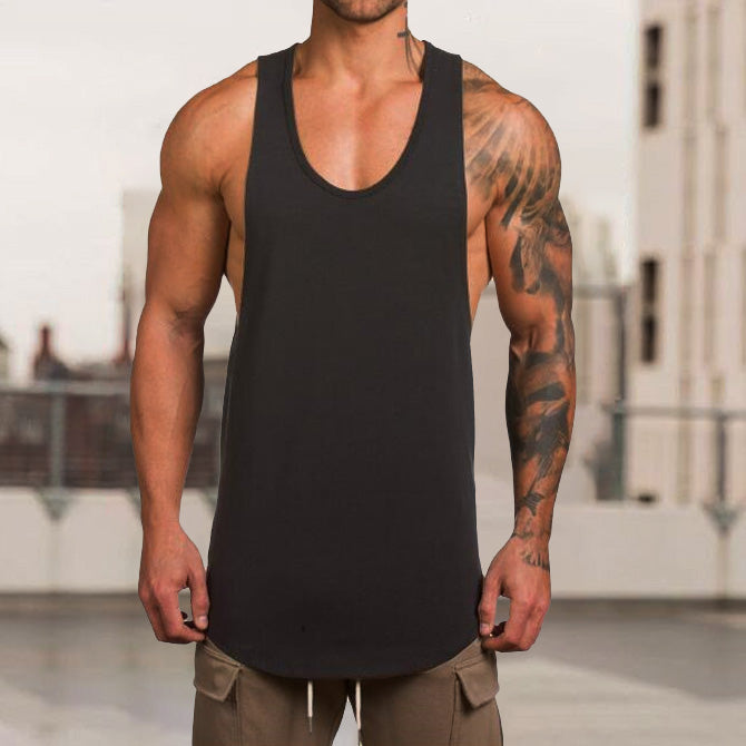 Plain Sports Knit Solid Color Summer V-neck T-Shirt Vest
