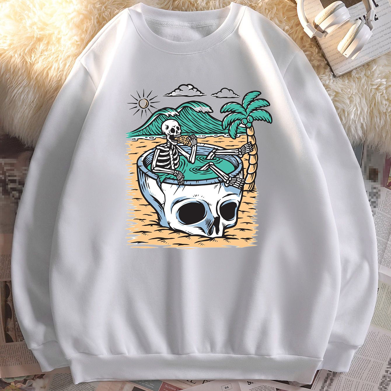 Skull on Vacation Men's Sweatshirt