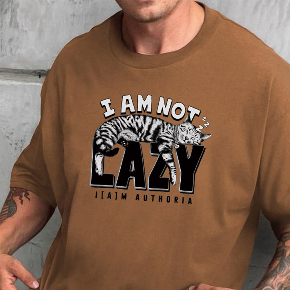 Cat Graphic Print Casual Men's T-Shirt