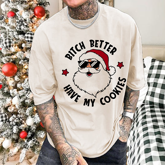 Santa Claus Letter Print Cotton Tee