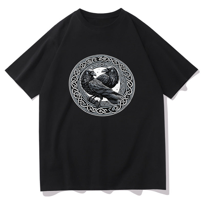 Odin's Ravens Viking Illustration Print Men's T-shirt