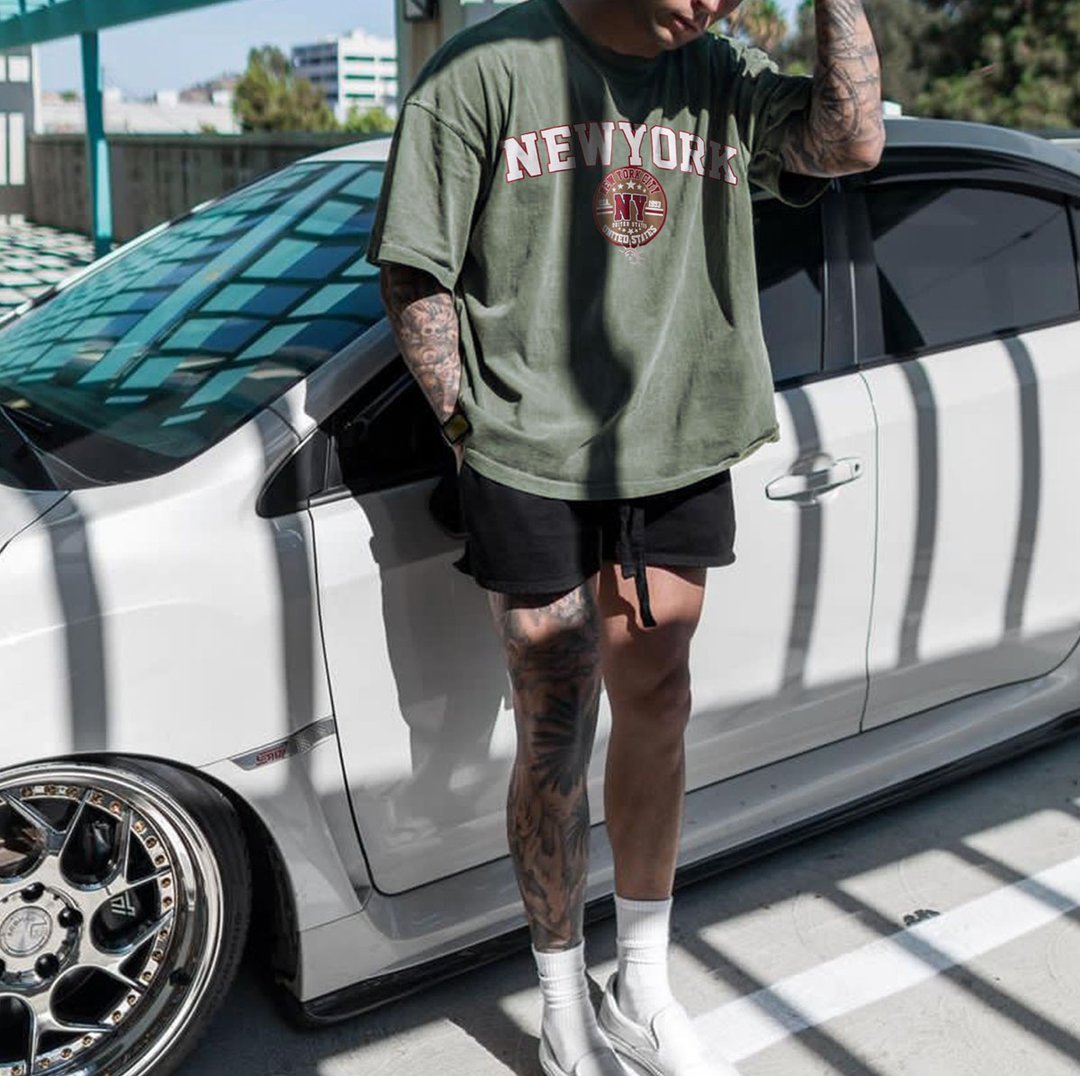 Alphabet Graphic Print Men's Short Sleeve T-Shirt