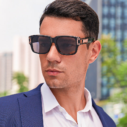 Retro Large Square Frame Men's Sunglasses