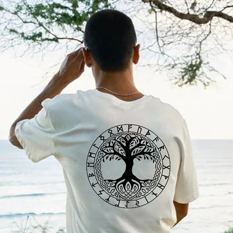 Norse Mythology Life of Tree Yggdrasil Print Men'sT-shirt