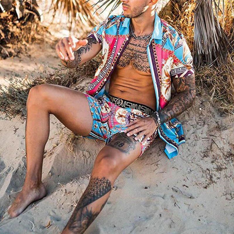 Men's Hawaiian Outfit Vacation Outfits Two Pieces Beachwear