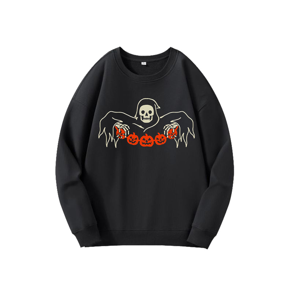 Halloween Skeleton Pumpkin Print Men's Sweatshirt