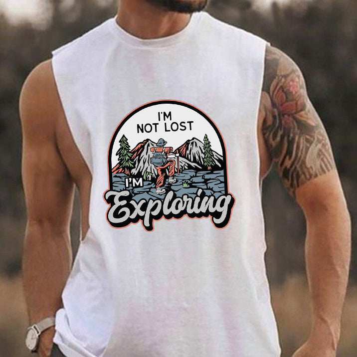Men's Hiking Graphic Print Tank Top-B
