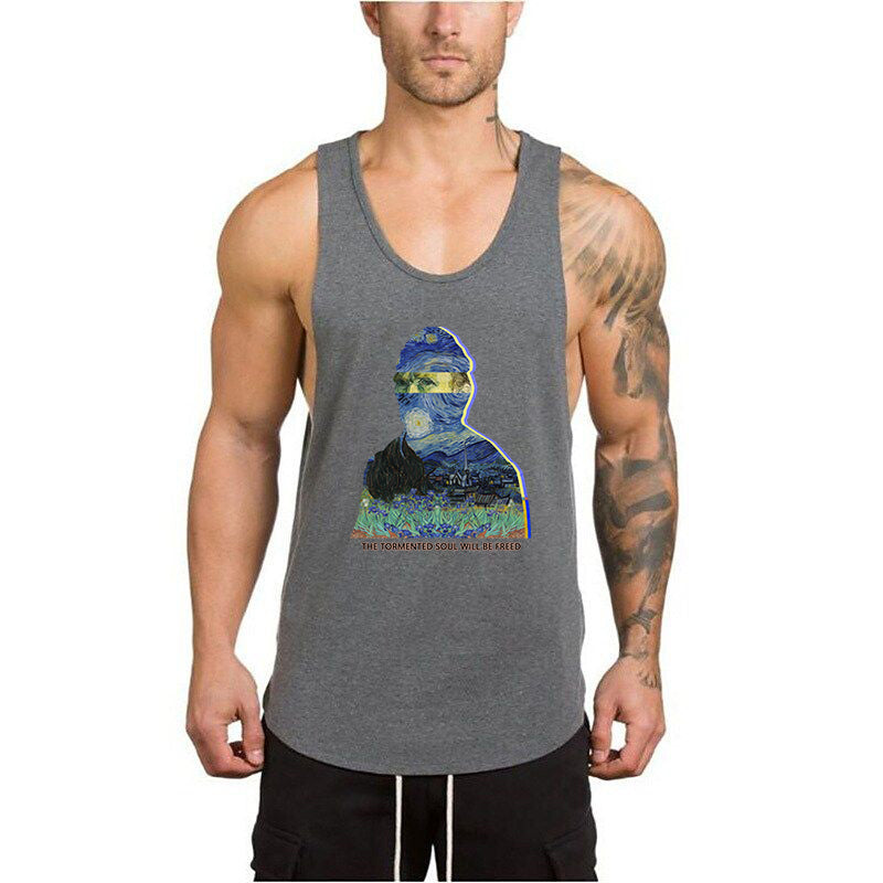 Van Gogh Graphic Print Men's Tank Top