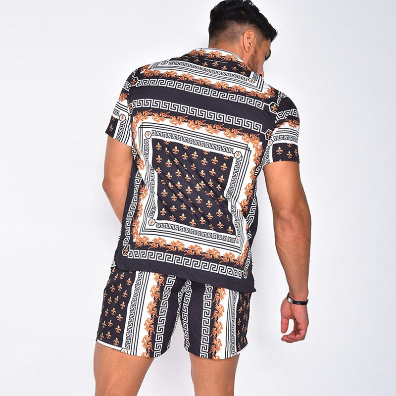Clearance-Men's Hawaiian Shirt & Shorts Set-2XL,3XL