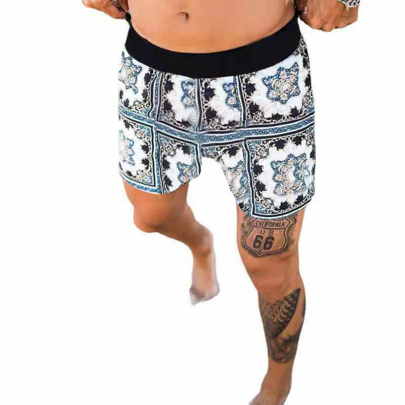 Men Tribal Print Collared Short SleevesTwo Piece Set