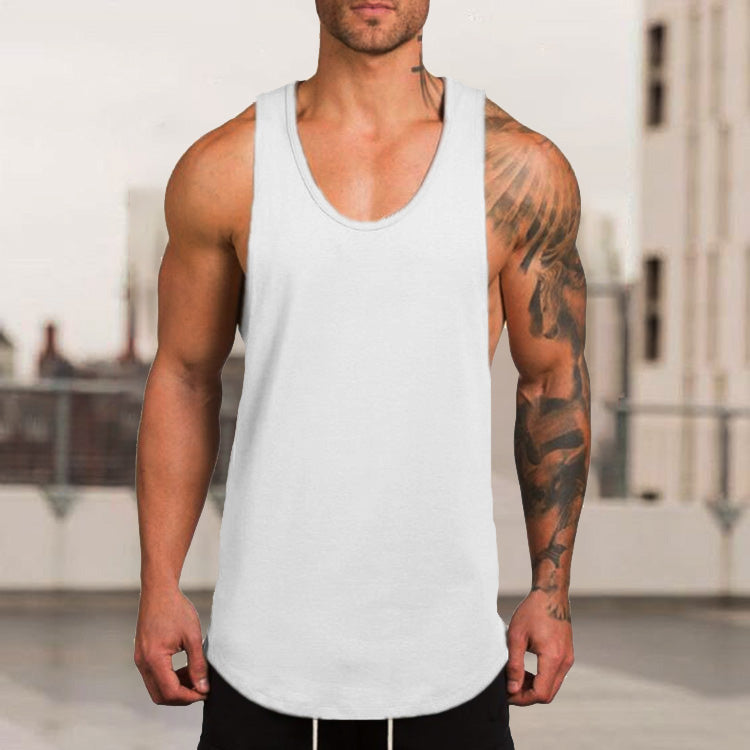 Plain Sports Knit Solid Color Summer V-neck T-Shirt Vest