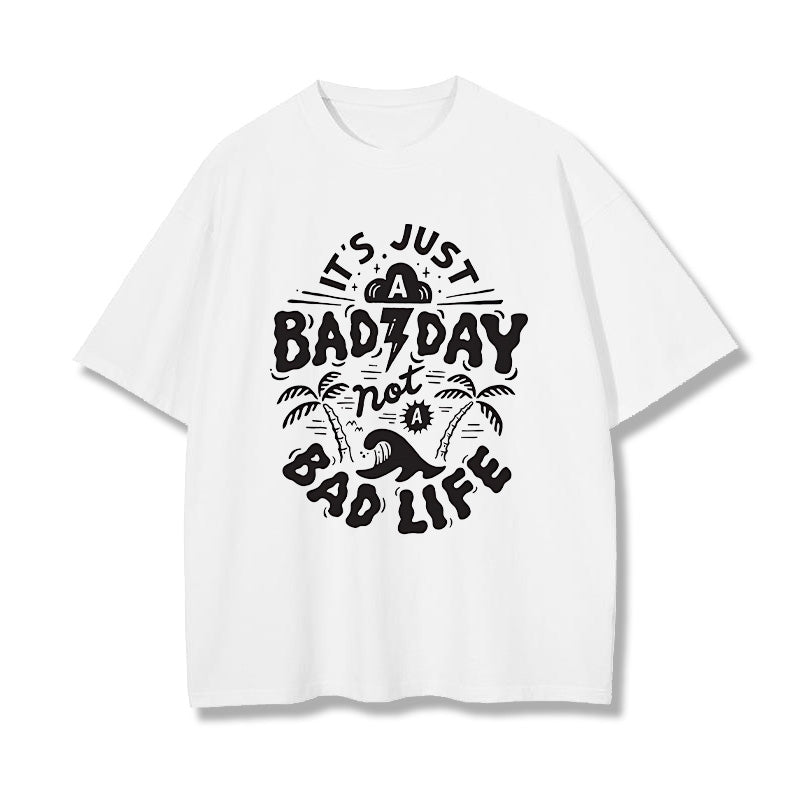 Positive Quotes Letter Print Men's White T-shirt