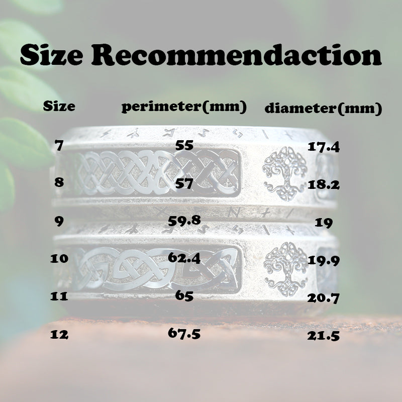 Men's Viking Runes Tree Of Life Ring