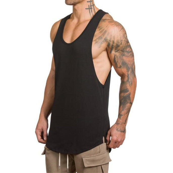 Plain Sports Knit Solid Color Summer V-neck T-Shirt Vest