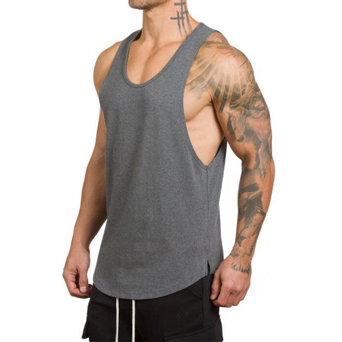 Plain Sports Knit Solid Color Summer V-neck T-Shirt Vest
