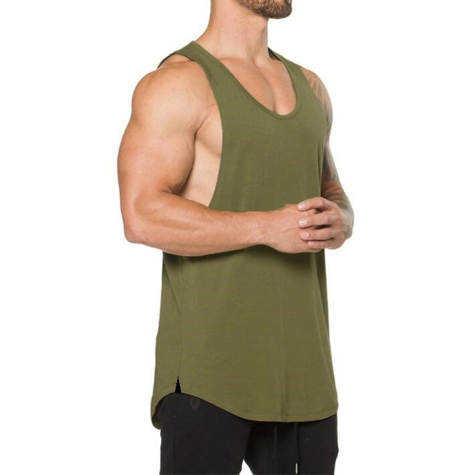 Plain Sports Knit Solid Color Summer V-neck T-Shirt Vest