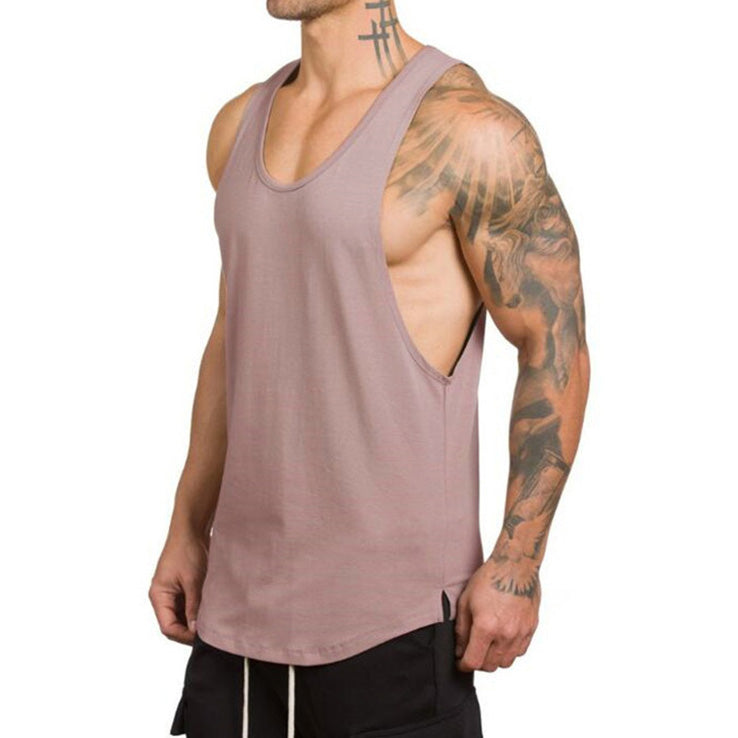 Plain Sports Knit Solid Color Summer V-neck T-Shirt Vest