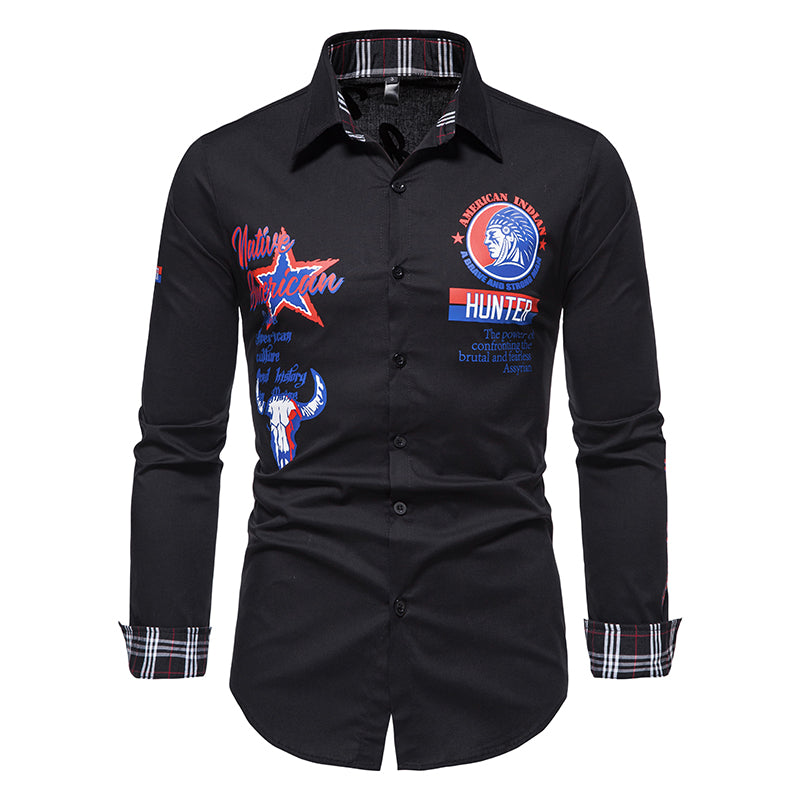 Casual Solid Color Printed Shirt
