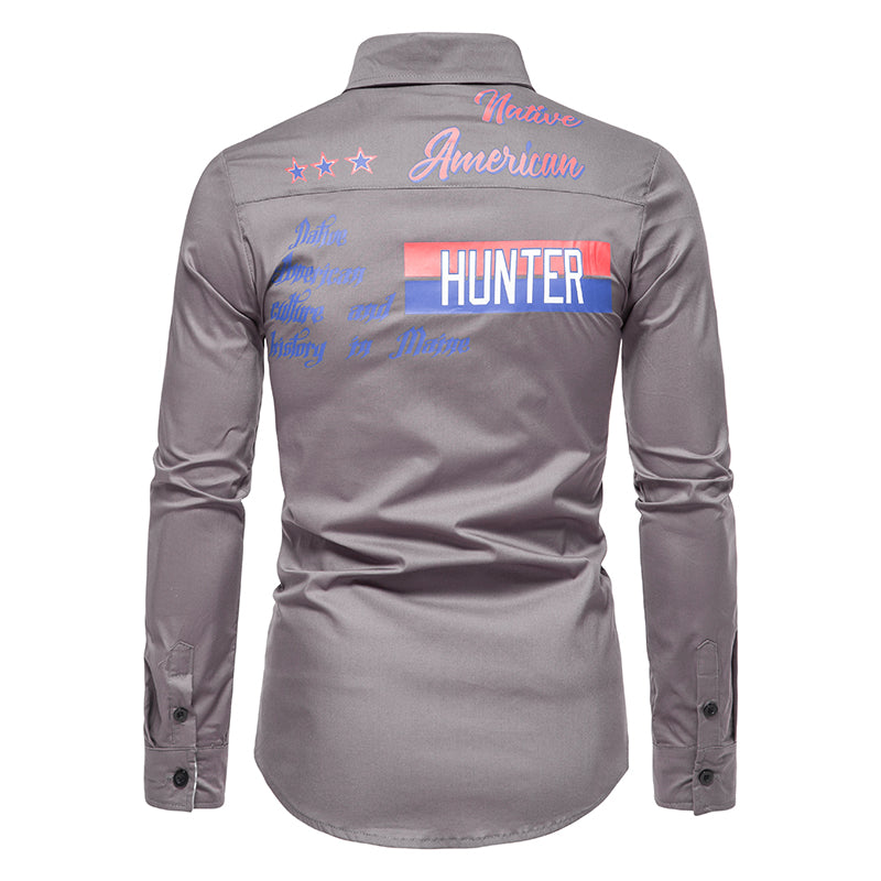 Casual Solid Color Printed Shirt
