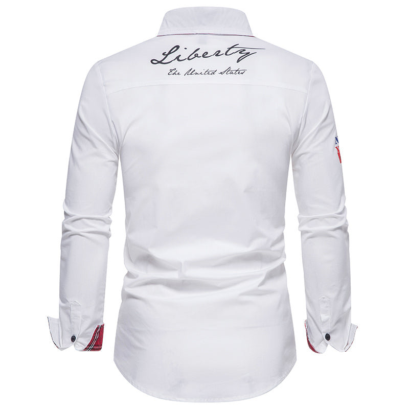 Casual Solid Color Printed Shirt
