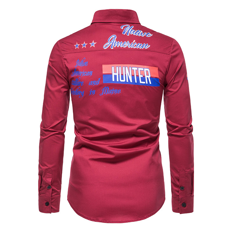 Casual Solid Color Printed Shirt