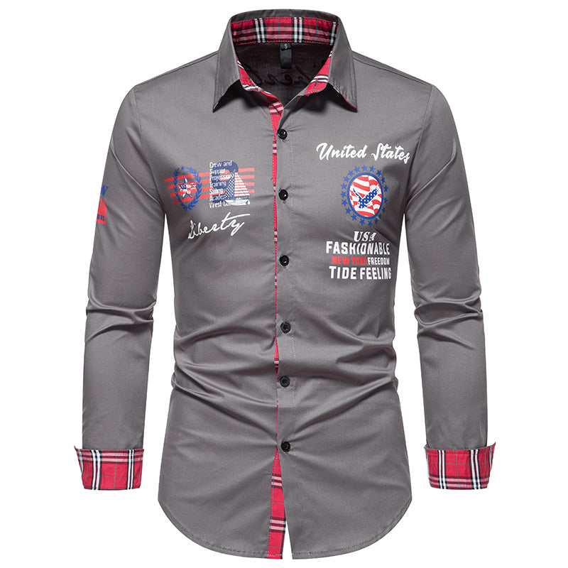 Casual Solid Color Printed Shirt