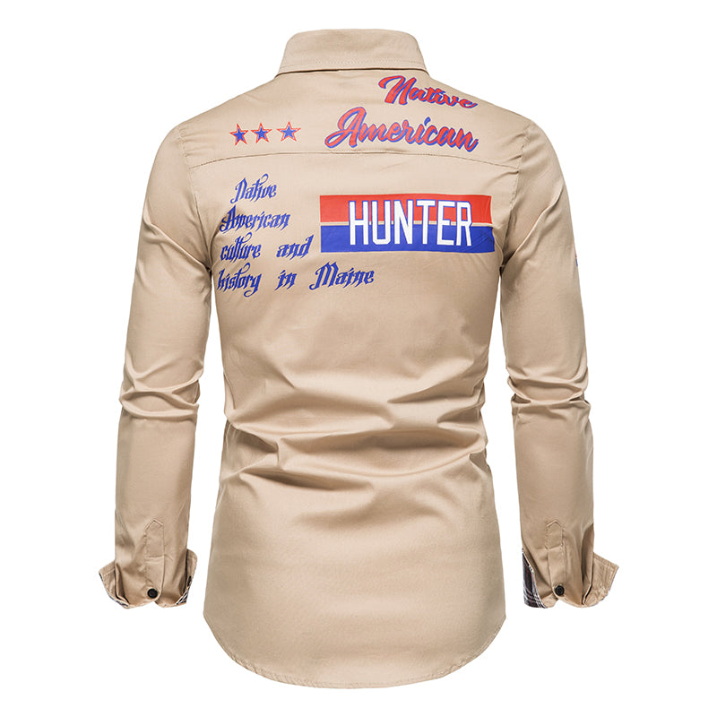 Casual Solid Color Printed Shirt