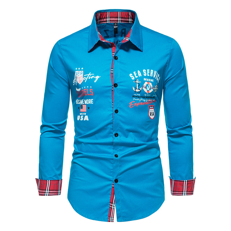 Casual Solid Color Printed Shirt