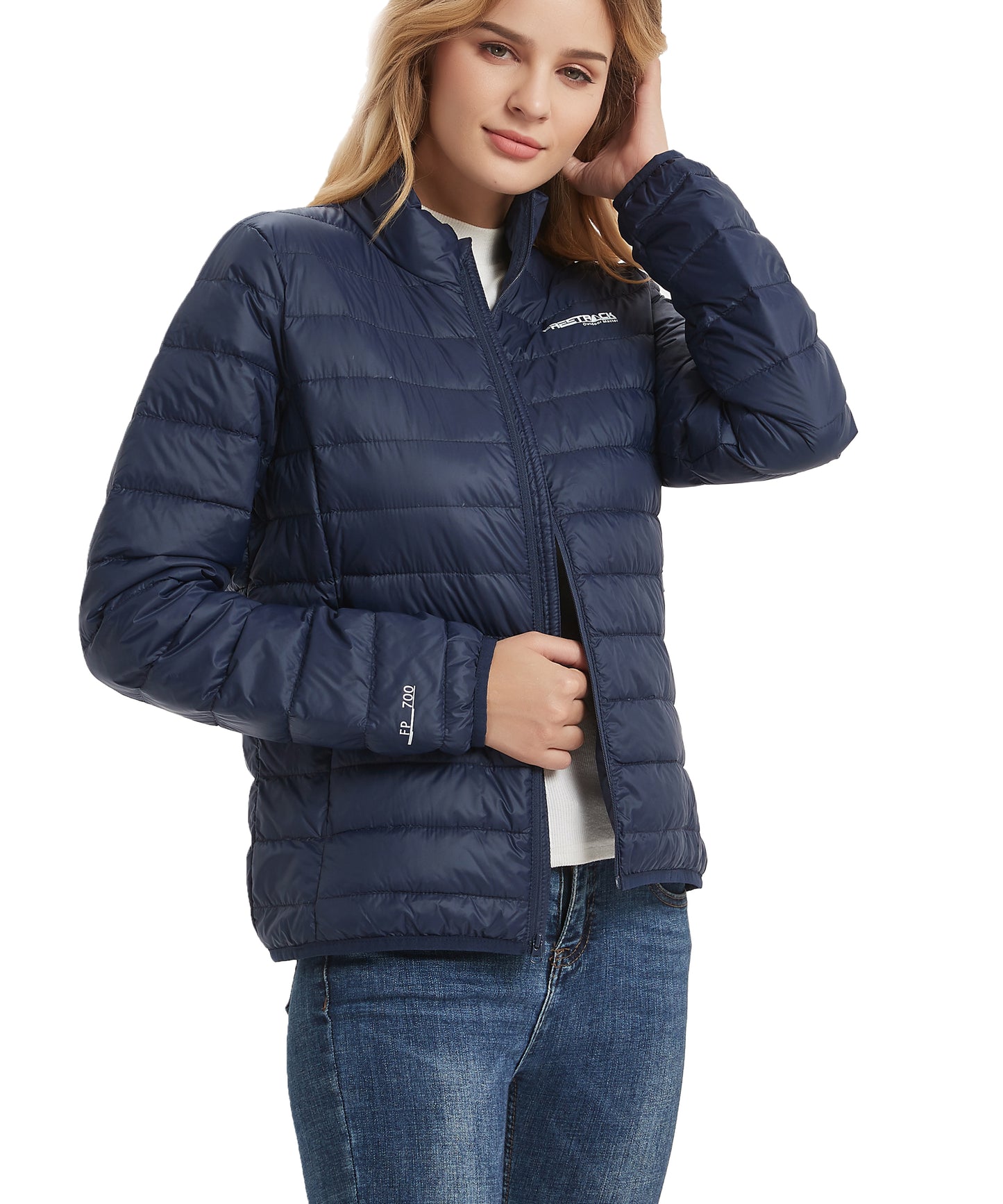 Freetrack Women's Lightweight Stand Collar Zip Up Quilted Sleeveless Puffer Jacket