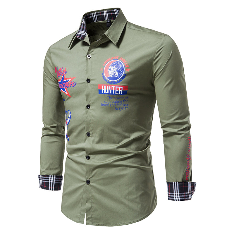 Casual Solid Color Printed Shirt