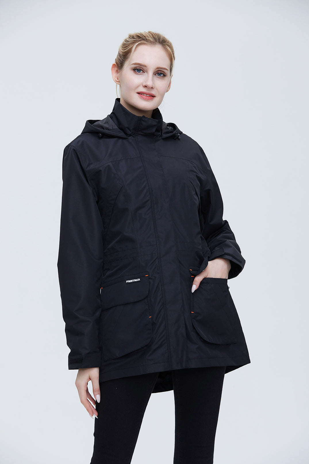 Freetrack Women's Waterproof Cycling Rain Hooded Jacket Running/Hiking/Golf Windbreaker Jacket