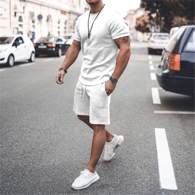 Casual Solid Color Two-piece Suit