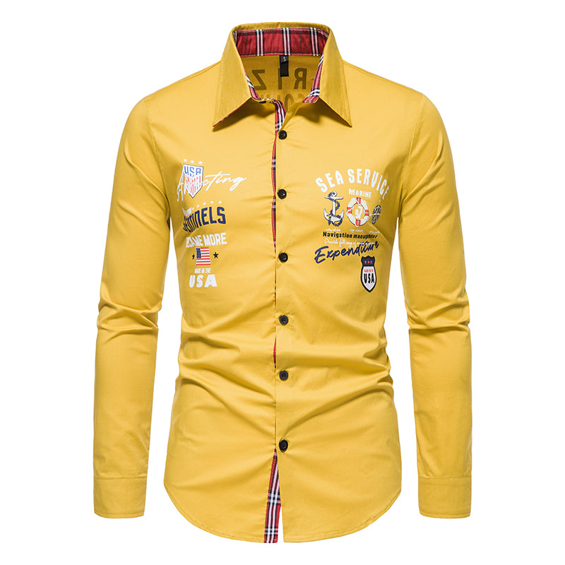 Casual Solid Color Printed Shirt