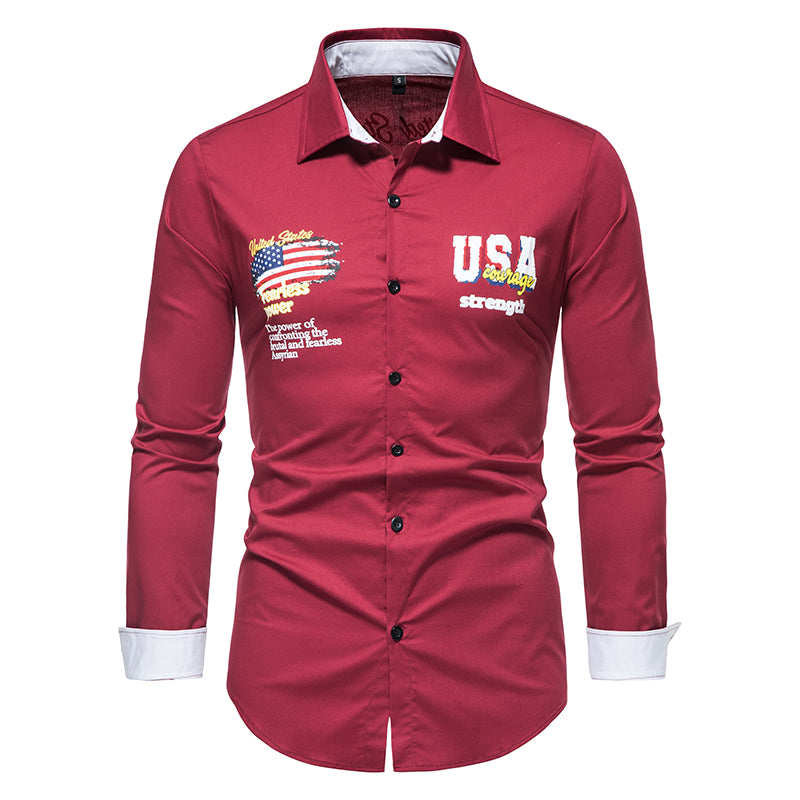 Casual Solid Color Printed Shirt