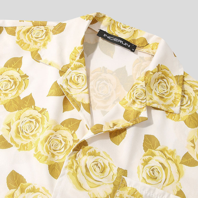Casual Solid Color Printing Two-piece Suit
