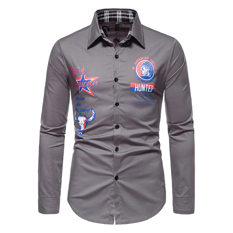 Casual Solid Color Printed Shirt
