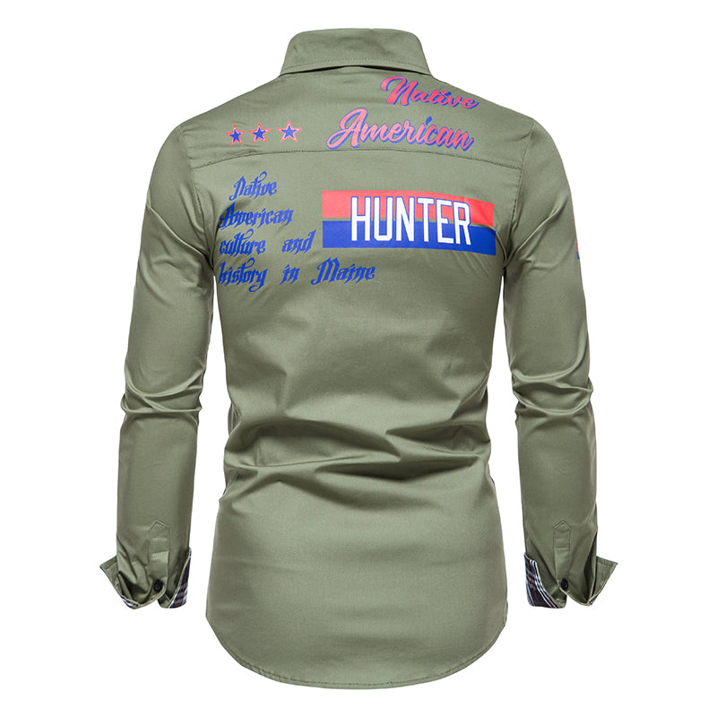 Casual Solid Color Printed Shirt